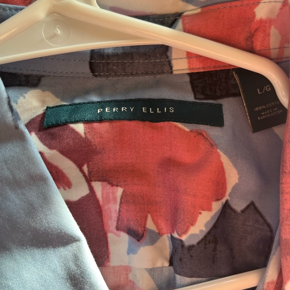 PERRY ELLIS LARGE FLORAL SUMMER SHIRT - Picture 2 of 3
